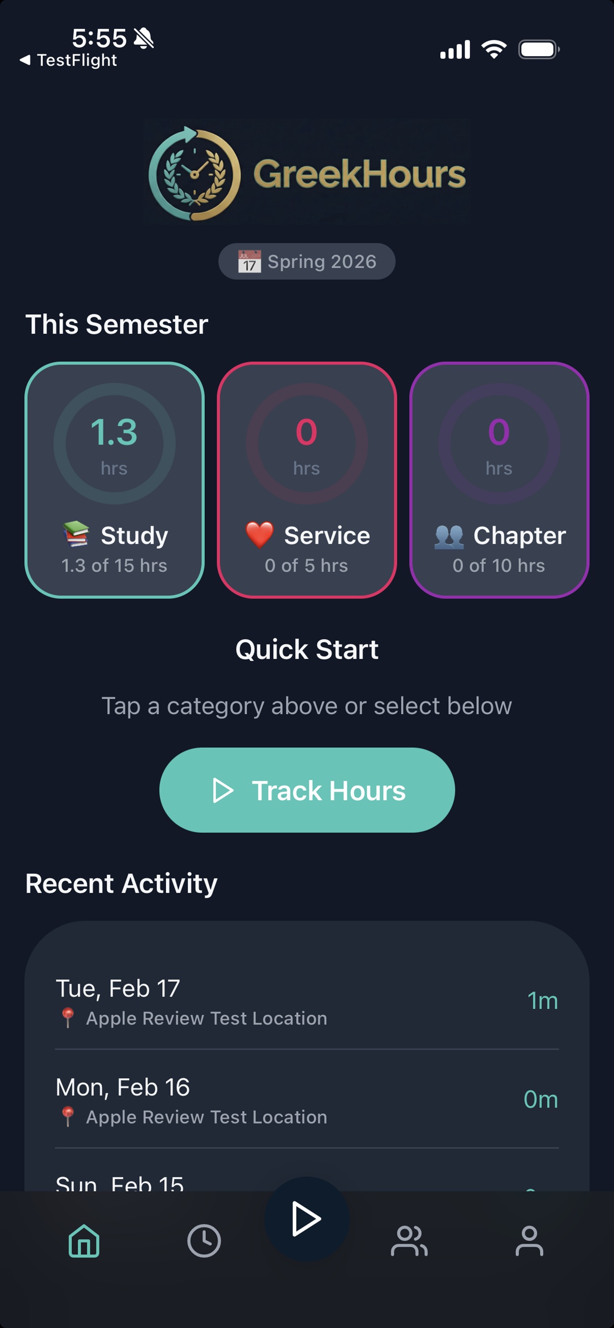 GreekHours Dashboard